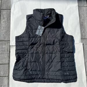 Lands’ End Black Down Vest Preppy Classic Outdoors Gorpcore Women’s Large NWT